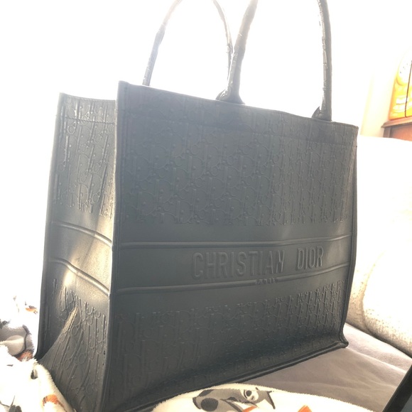 AUTHENTIC rare Dior book tote black leather - Picture 6 of 7